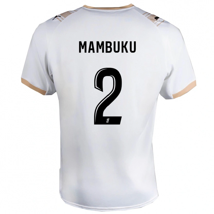 Danxen Kvinder Jean Mambuku #2 Hvid Sort Udebane Spillertrøjer 2025/26 Trøje T-Shirt