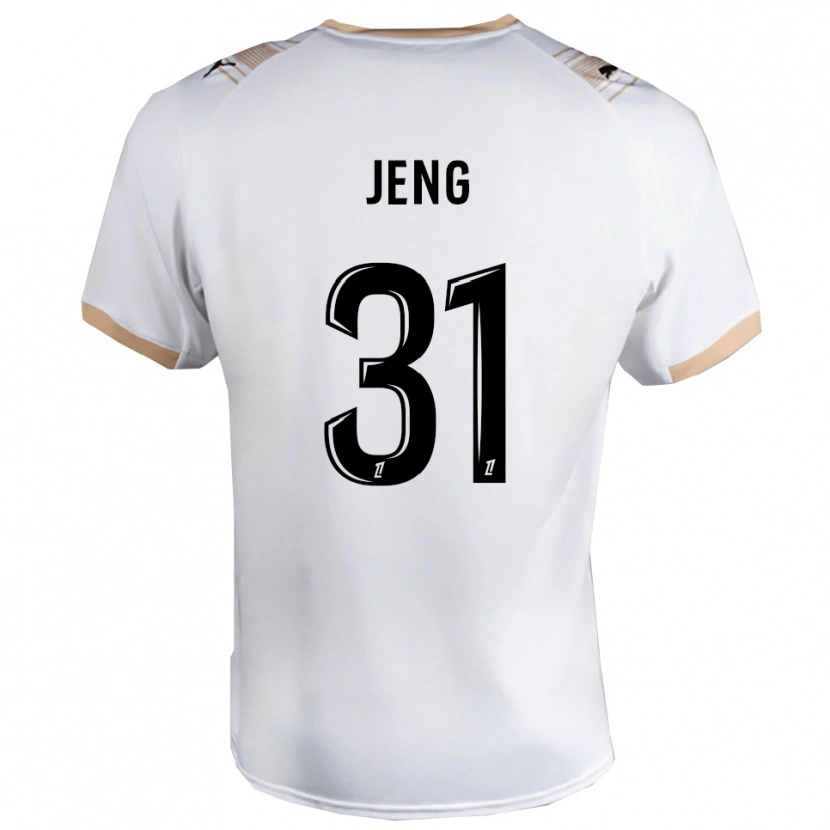 Danxen Kvinder Malcolm Jeng #31 Hvid Sort Udebane Spillertrøjer 2025/26 Trøje T-Shirt