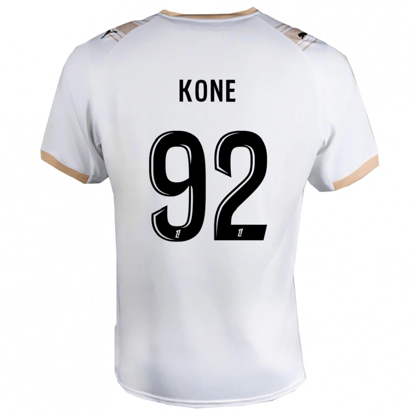 Danxen Kvinder Abdoul Koné #92 Hvid Sort Udebane Spillertrøjer 2025/26 Trøje T-Shirt