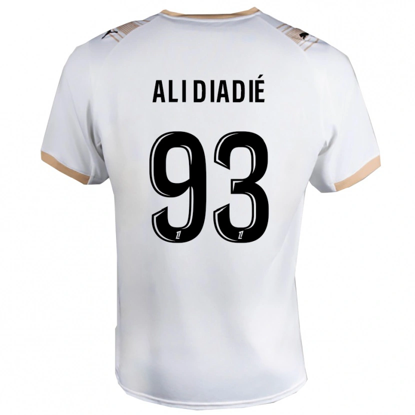 Danxen Kvinder Mohamed Ali Diadié #93 Hvid Sort Udebane Spillertrøjer 2025/26 Trøje T-Shirt