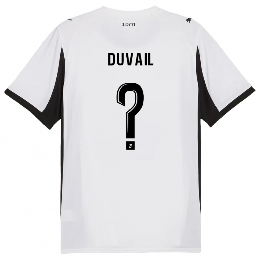 Danxen Kvinder Jules Duvail #0 Hvid Sort Udebane Spillertrøjer 2025/26 Trøje T-Shirt