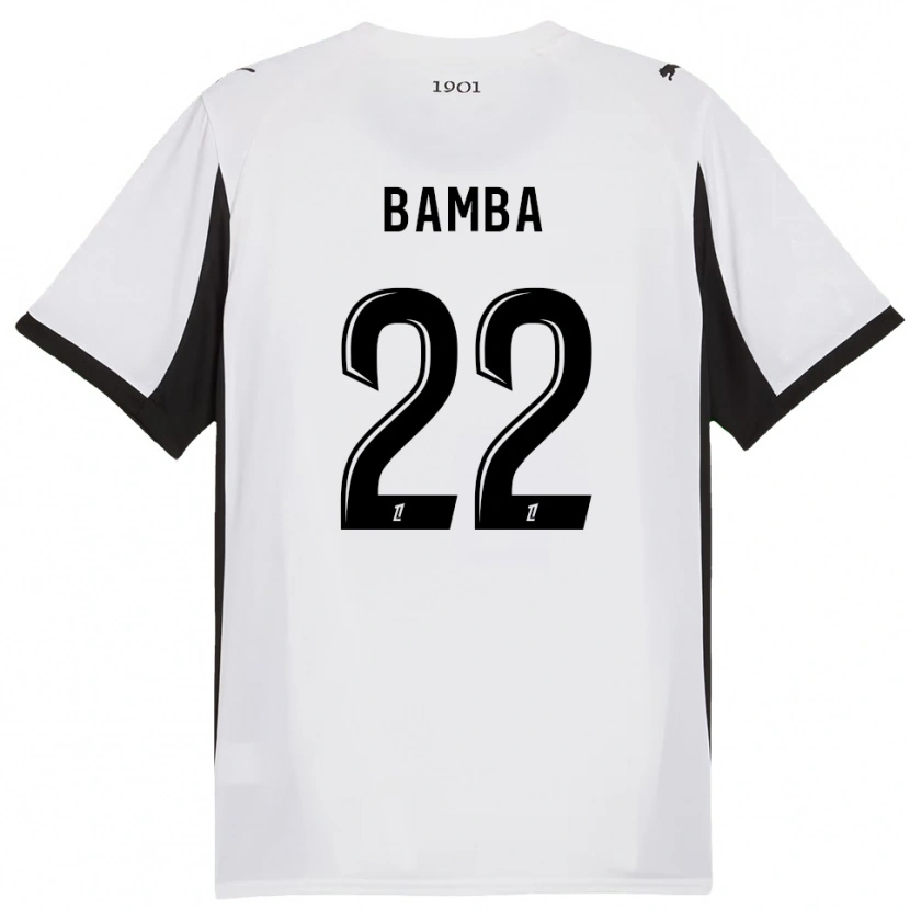 Danxen Kvinder Rayan Bamba #22 Hvid Sort Udebane Spillertrøjer 2025/26 Trøje T-Shirt