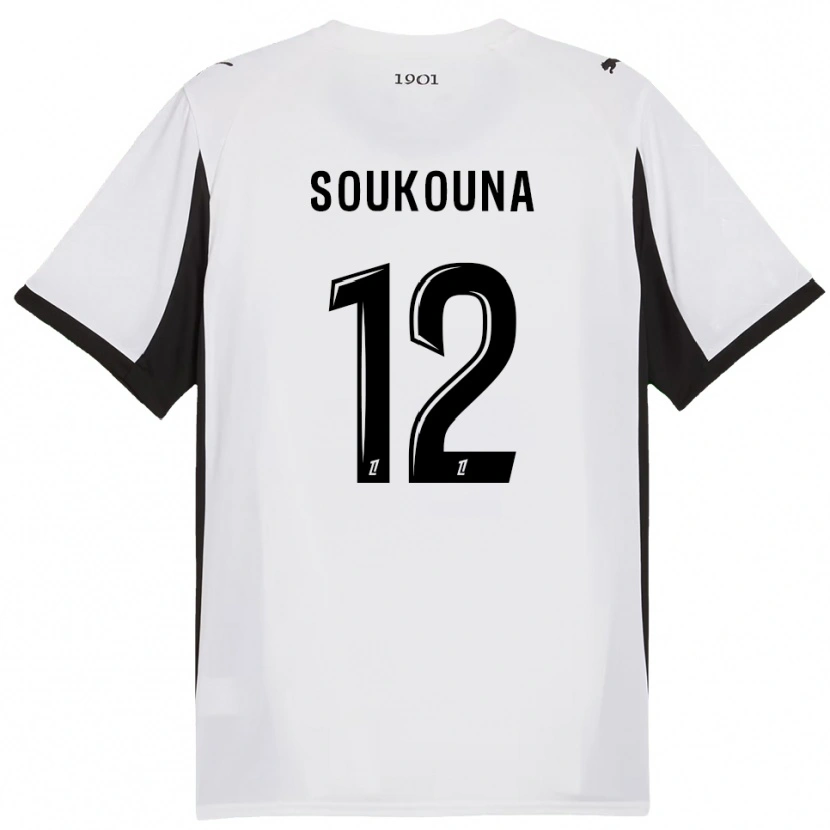 Danxen Kvinder Isiaka Soukouna #12 Hvid Sort Udebane Spillertrøjer 2025/26 Trøje T-Shirt