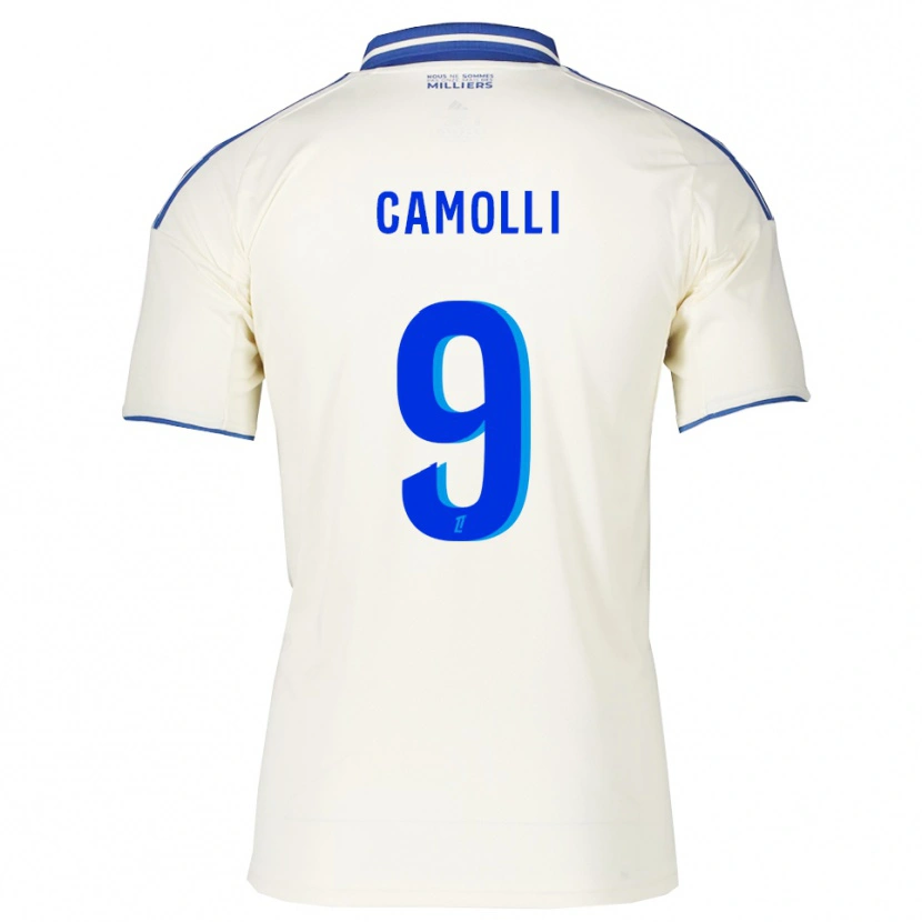 Danxen Kvinder Benjamin Camolli #9 Champagne Blå Udebane Spillertrøjer 2025/26 Trøje T-Shirt
