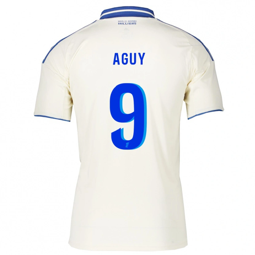 Danxen Kvinder David Aguy #9 Champagne Blå Udebane Spillertrøjer 2025/26 Trøje T-Shirt