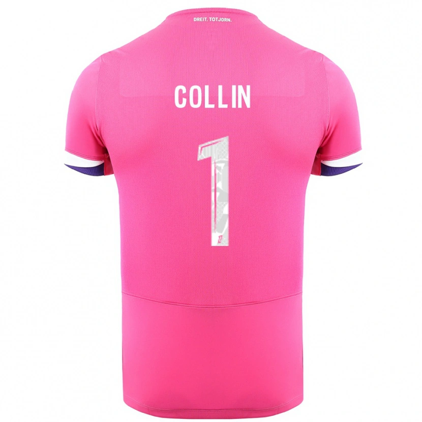 Danxen Kvinder Théo Collin #1 Pink Hvid Udebane Spillertrøjer 2025/26 Trøje T-Shirt
