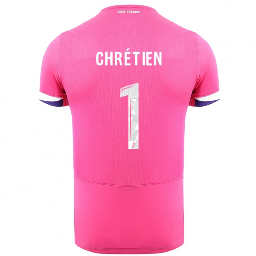 Danxen Kvinder Jean-Pierre Chrétien #1 Pink Hvid Udebane Spillertrøjer 2025/26 Trøje T-Shirt