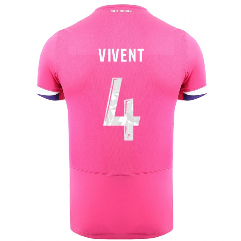 Danxen Kvinder Sacha Vivent #4 Pink Hvid Udebane Spillertrøjer 2025/26 Trøje T-Shirt