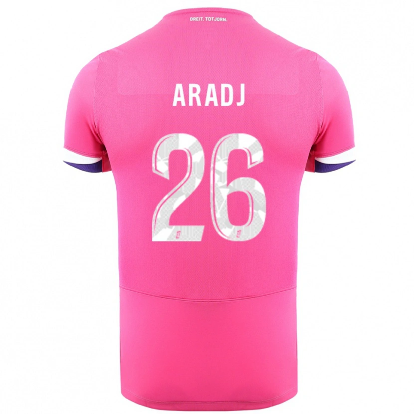 Danxen Kvinder Ylies Aradj #26 Pink Hvid Udebane Spillertrøjer 2025/26 Trøje T-Shirt