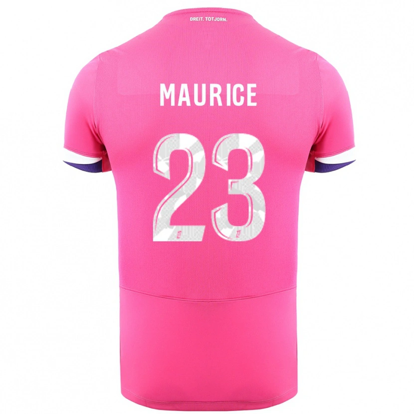 Danxen Kvinder Sandra Maurice #23 Pink Hvid Udebane Spillertrøjer 2025/26 Trøje T-Shirt