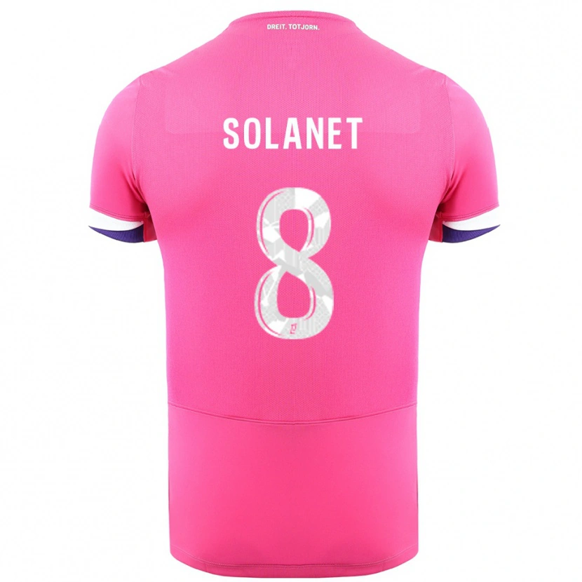 Danxen Kvinder Tatiana Solanet #8 Pink Hvid Udebane Spillertrøjer 2025/26 Trøje T-Shirt