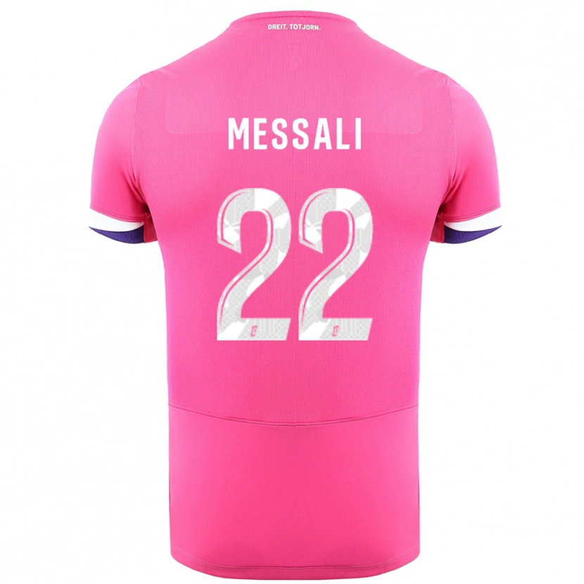 Danxen Kvinder Rafik Messali #22 Pink Hvid Udebane Spillertrøjer 2025/26 Trøje T-Shirt
