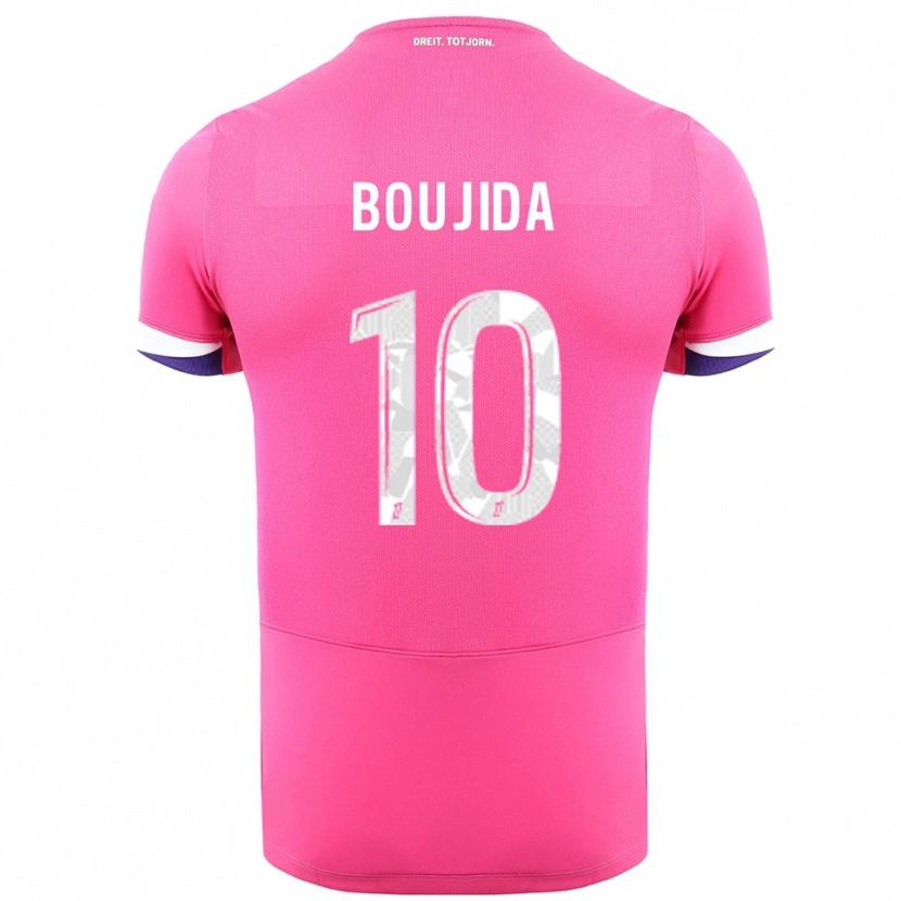 Danxen Kvinder Hamza Boujida #10 Pink Hvid Udebane Spillertrøjer 2025/26 Trøje T-Shirt