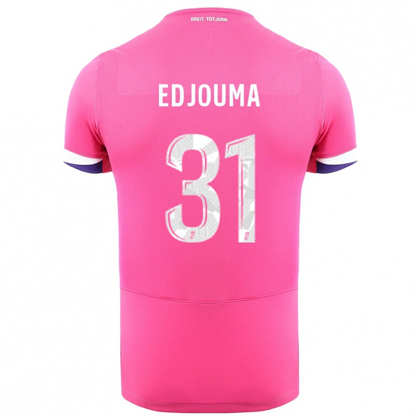 Danxen Kvinder Noah Edjouma #31 Pink Hvid Udebane Spillertrøjer 2025/26 Trøje T-Shirt