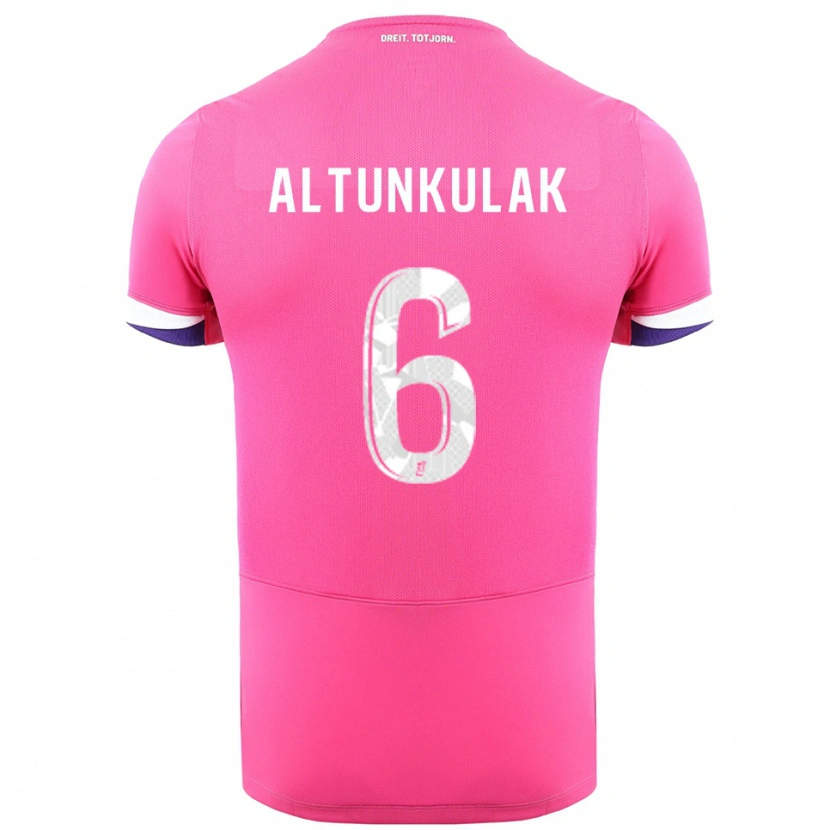 Danxen Kvinder Selen Altunkulak #6 Pink Hvid Udebane Spillertrøjer 2025/26 Trøje T-Shirt