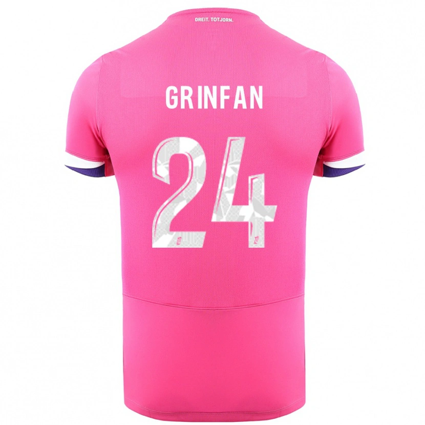 Danxen Kvinder Roma Grinfan #24 Pink Hvid Udebane Spillertrøjer 2025/26 Trøje T-Shirt