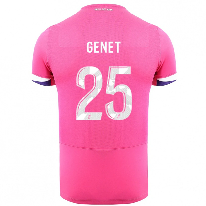 Danxen Kvinder Marine Genet #25 Pink Hvid Udebane Spillertrøjer 2025/26 Trøje T-Shirt