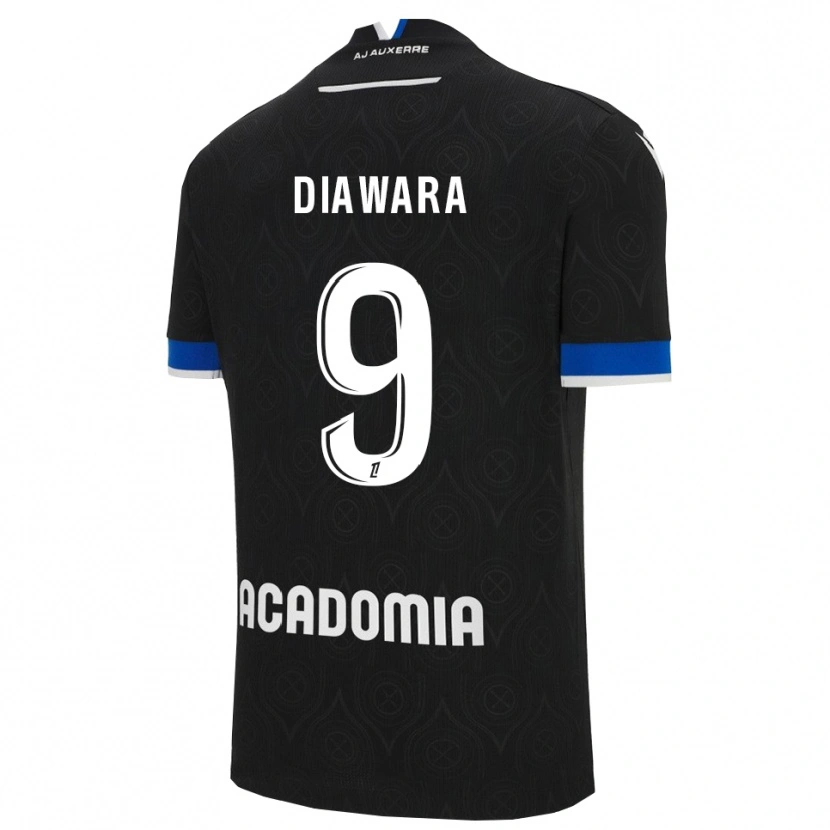 Danxen Kvinder Tidiane Diawara #9 Sort Hvid Udebane Spillertrøjer 2025/26 Trøje T-Shirt