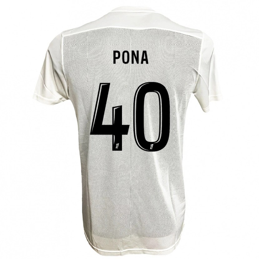 Danxen Kvinder Oumar Pona #40 Sort Hvid Udebane Spillertrøjer 2025/26 Trøje T-Shirt