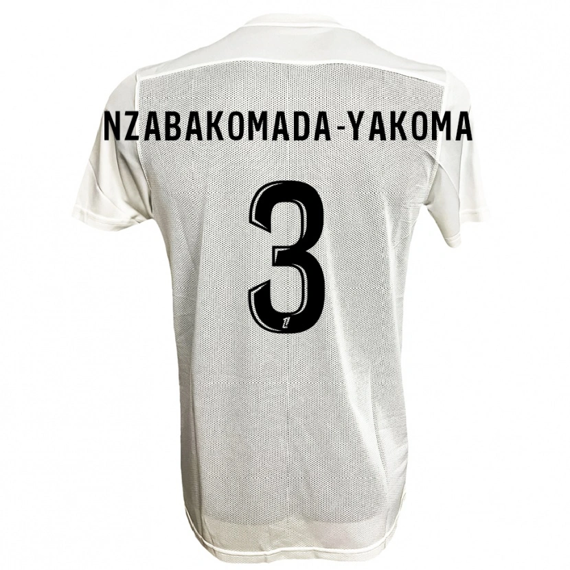 Danxen Kvinder Raphaël Nzabakomada-Yakoma #3 Sort Hvid Udebane Spillertrøjer 2025/26 Trøje T-Shirt