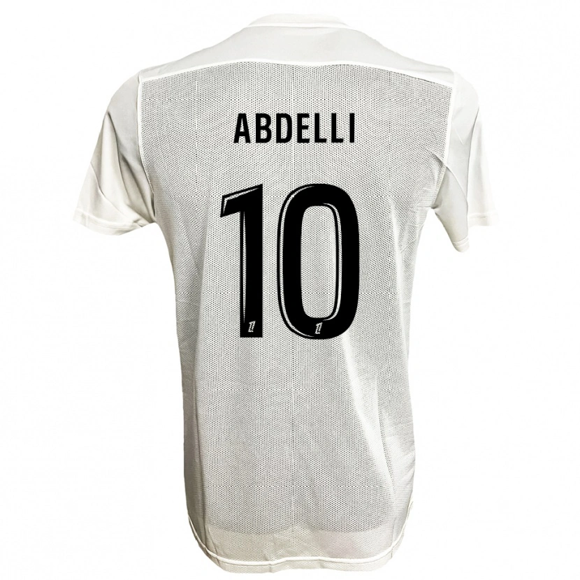 Danxen Kvinder Himad Abdelli #10 Sort Hvid Udebane Spillertrøjer 2025/26 Trøje T-Shirt