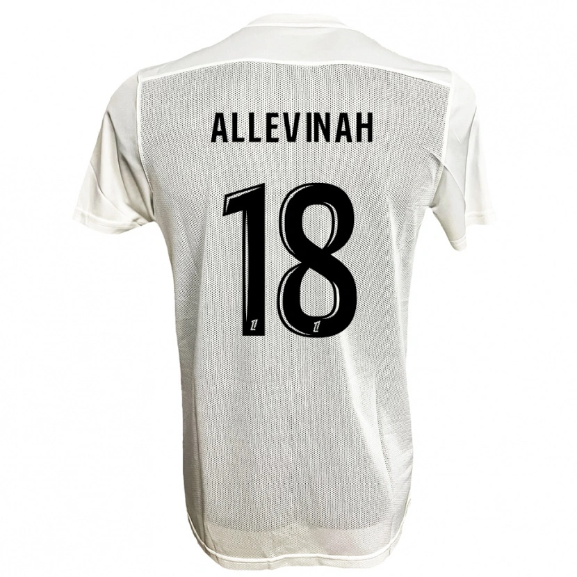 Danxen Kvinder Jim Allevinah #18 Sort Hvid Udebane Spillertrøjer 2025/26 Trøje T-Shirt
