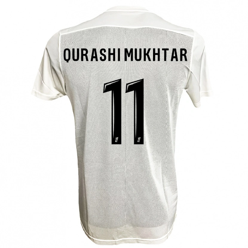 Danxen Kvinder Awab Qurashi Mukhtar #11 Sort Hvid Udebane Spillertrøjer 2025/26 Trøje T-Shirt