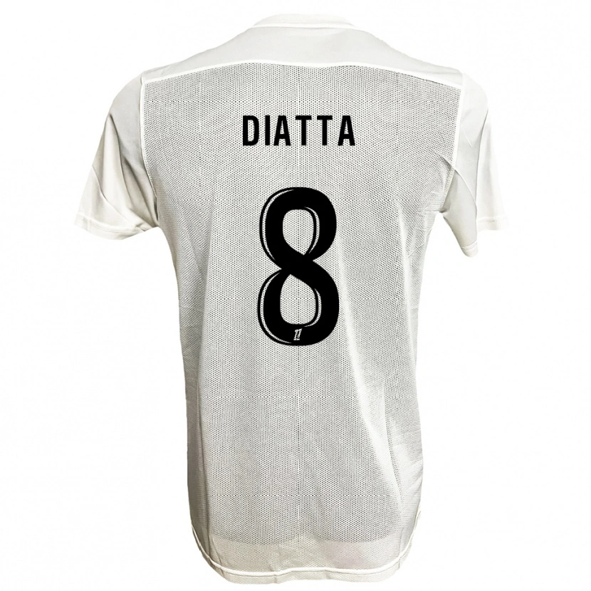 Danxen Kvinder Bané Diatta #8 Sort Hvid Udebane Spillertrøjer 2025/26 Trøje T-Shirt