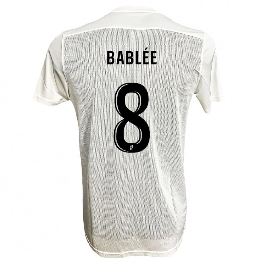 Danxen Kvinder Alix Bablée #8 Sort Hvid Udebane Spillertrøjer 2025/26 Trøje T-Shirt