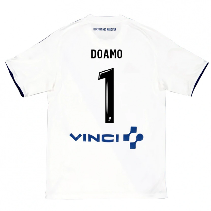Danxen Kvinder Isaac Doamo #1 Hvid Blå Udebane Spillertrøjer 2025/26 Trøje T-Shirt