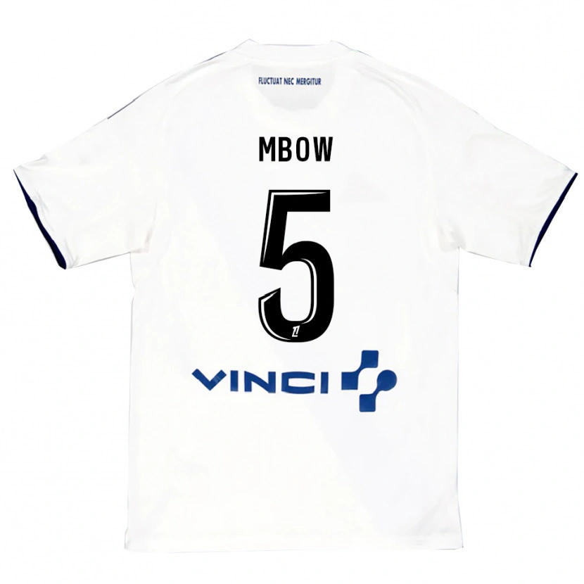 Danxen Kvinder Moustapha Mbow #5 Hvid Blå Udebane Spillertrøjer 2025/26 Trøje T-Shirt