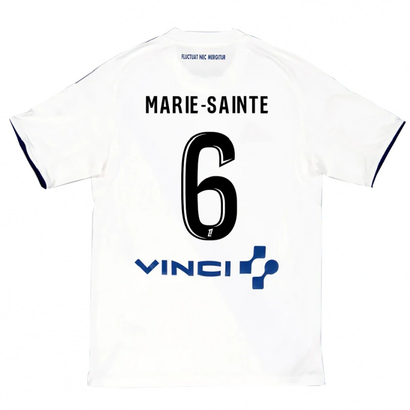 Danxen Kvinder Andrew Marie-Sainte #6 Hvid Blå Udebane Spillertrøjer 2025/26 Trøje T-Shirt