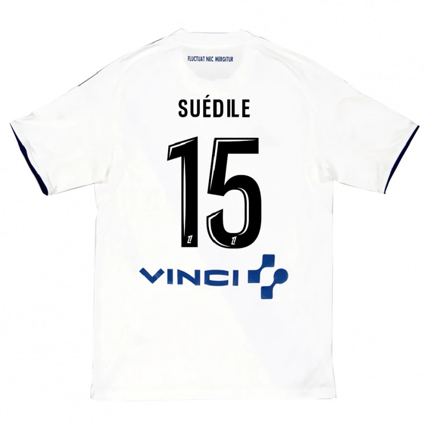Danxen Kvinder Layvin Suédile #15 Hvid Blå Udebane Spillertrøjer 2025/26 Trøje T-Shirt