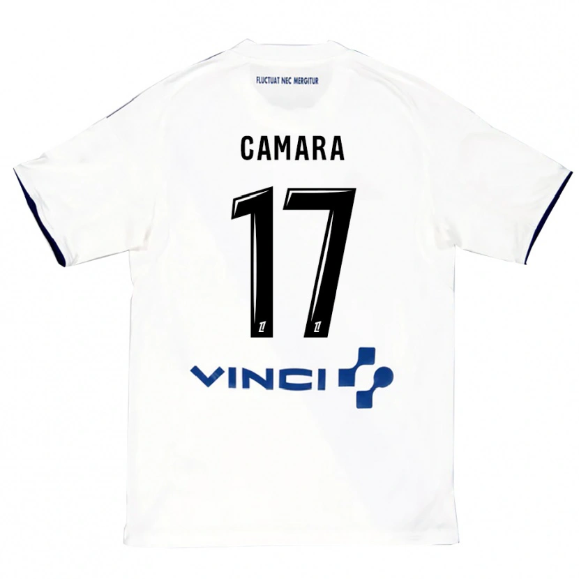 Danxen Kvinder Adama Camara #17 Hvid Blå Udebane Spillertrøjer 2025/26 Trøje T-Shirt