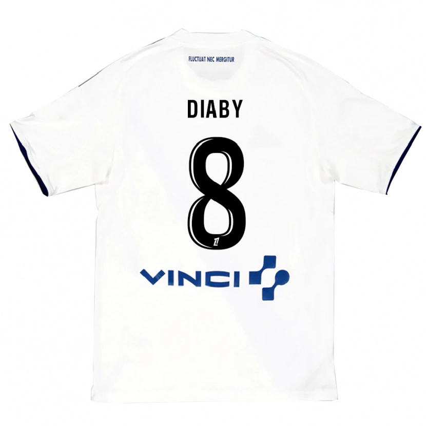 Danxen Kvinder Aboubakar Diaby #8 Hvid Blå Udebane Spillertrøjer 2025/26 Trøje T-Shirt