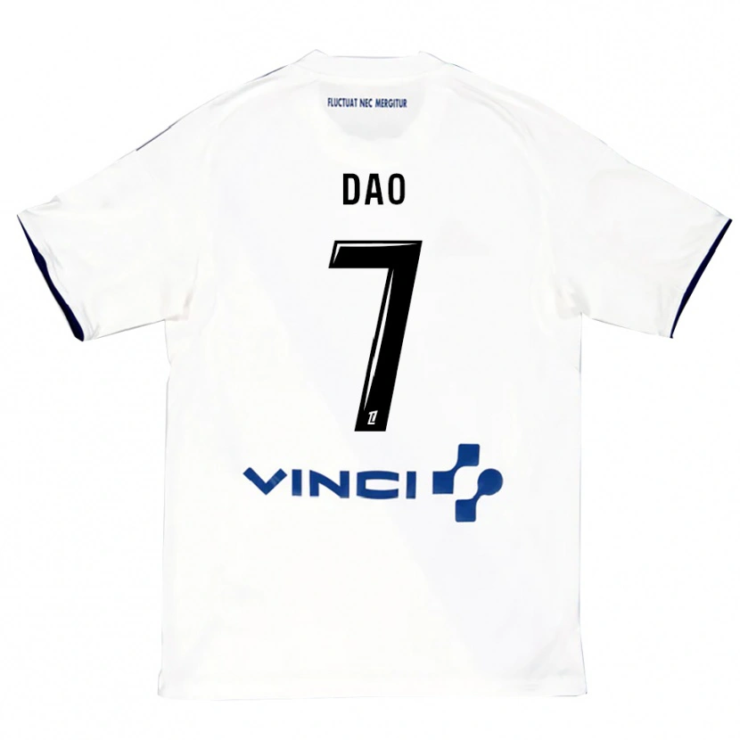 Danxen Kvinder Mohamed Dao #7 Hvid Blå Udebane Spillertrøjer 2025/26 Trøje T-Shirt