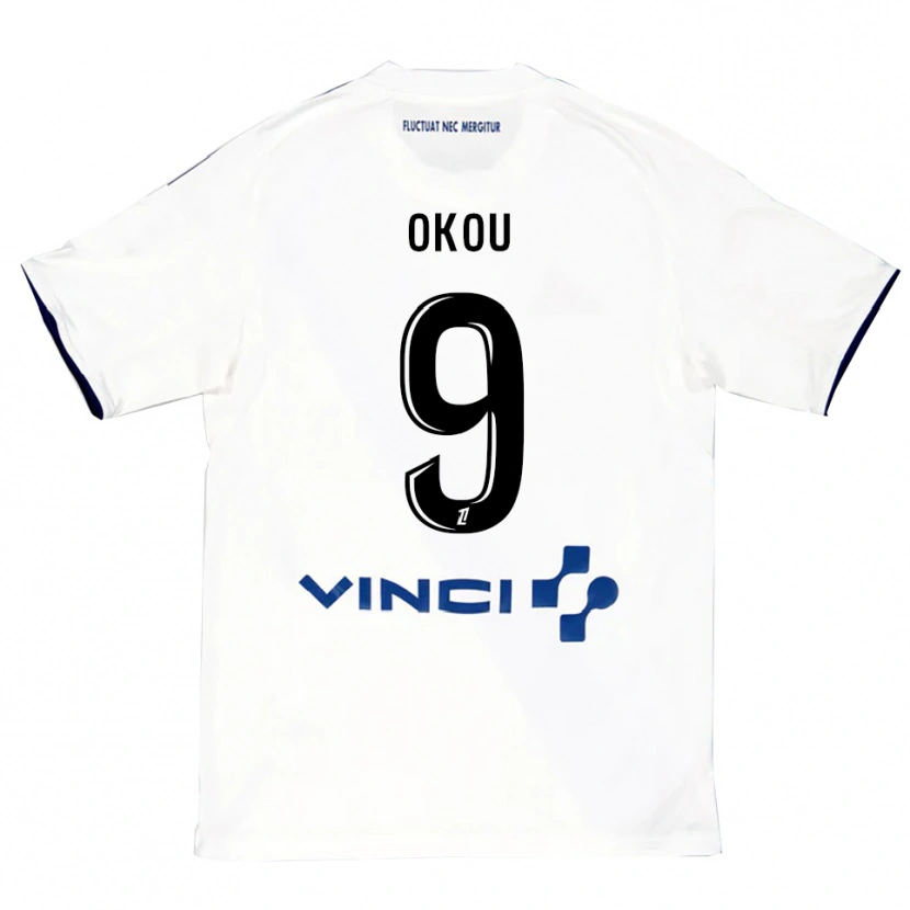 Danxen Kvinder Christ Okou #9 Hvid Blå Udebane Spillertrøjer 2025/26 Trøje T-Shirt