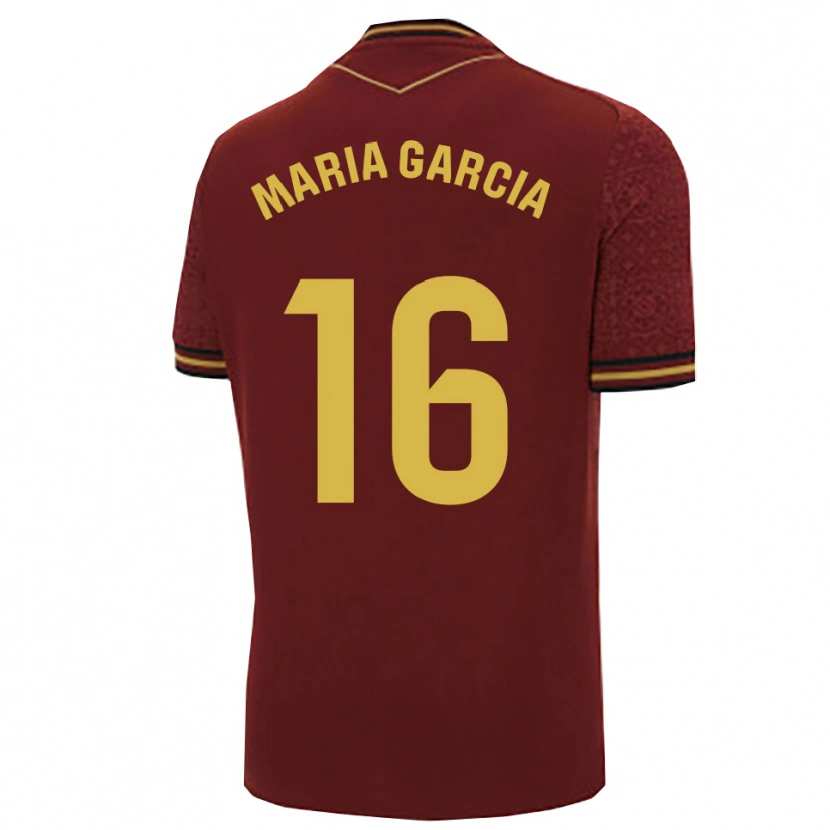 Danxen Kvinder Maria García Fernández #16 Bordeaux Guld Udebane Spillertrøjer 2025/26 Trøje T-Shirt