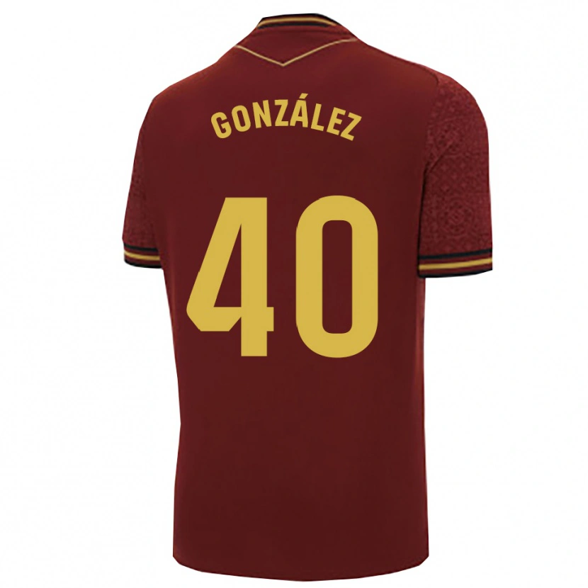 Danxen Kvinder José González #40 Bordeaux Guld Udebane Spillertrøjer 2025/26 Trøje T-Shirt