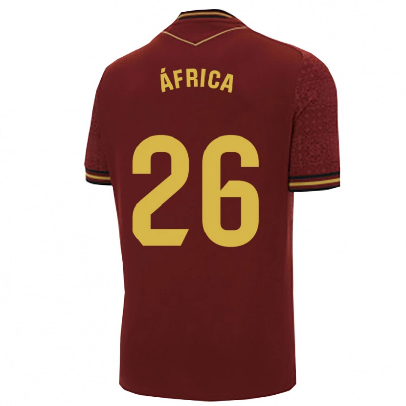 Danxen Kvinder África Dueñas Ariza #26 Bordeaux Guld Udebane Spillertrøjer 2025/26 Trøje T-Shirt