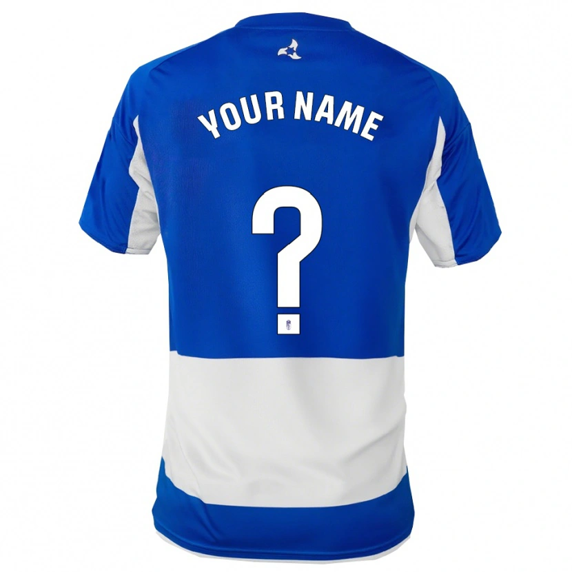 Danxen Kvinder Dit Navn #0 Blå Hvid Udebane Spillertrøjer 2025/26 Trøje T-Shirt