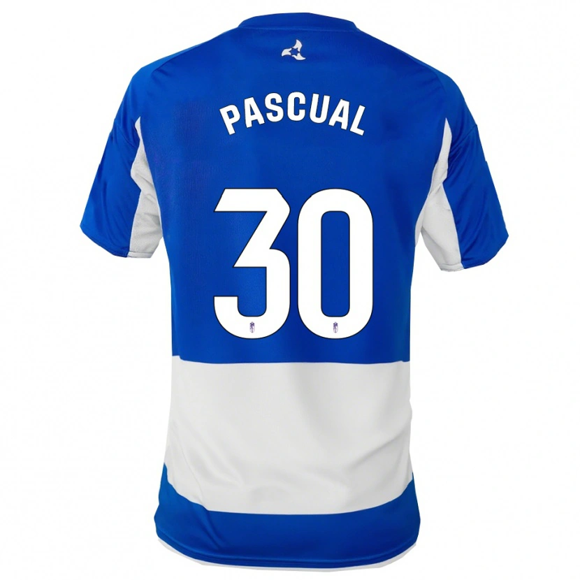 Danxen Kvinder Jorge Pascual #30 Blå Hvid Udebane Spillertrøjer 2025/26 Trøje T-Shirt