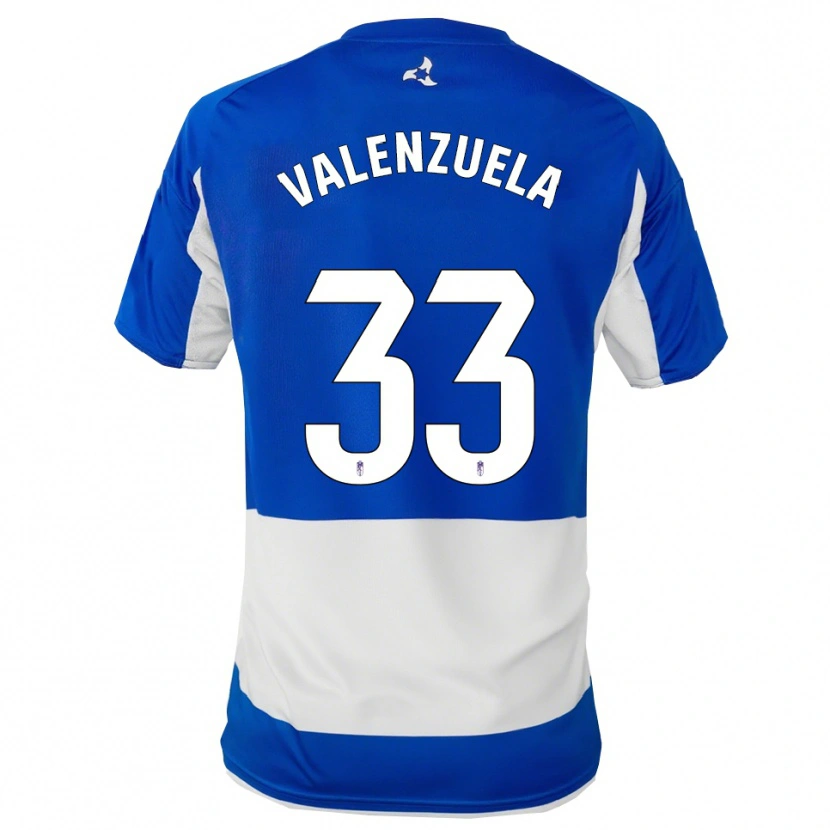 Danxen Kvinder Adrián Valenzuela #33 Blå Hvid Udebane Spillertrøjer 2025/26 Trøje T-Shirt