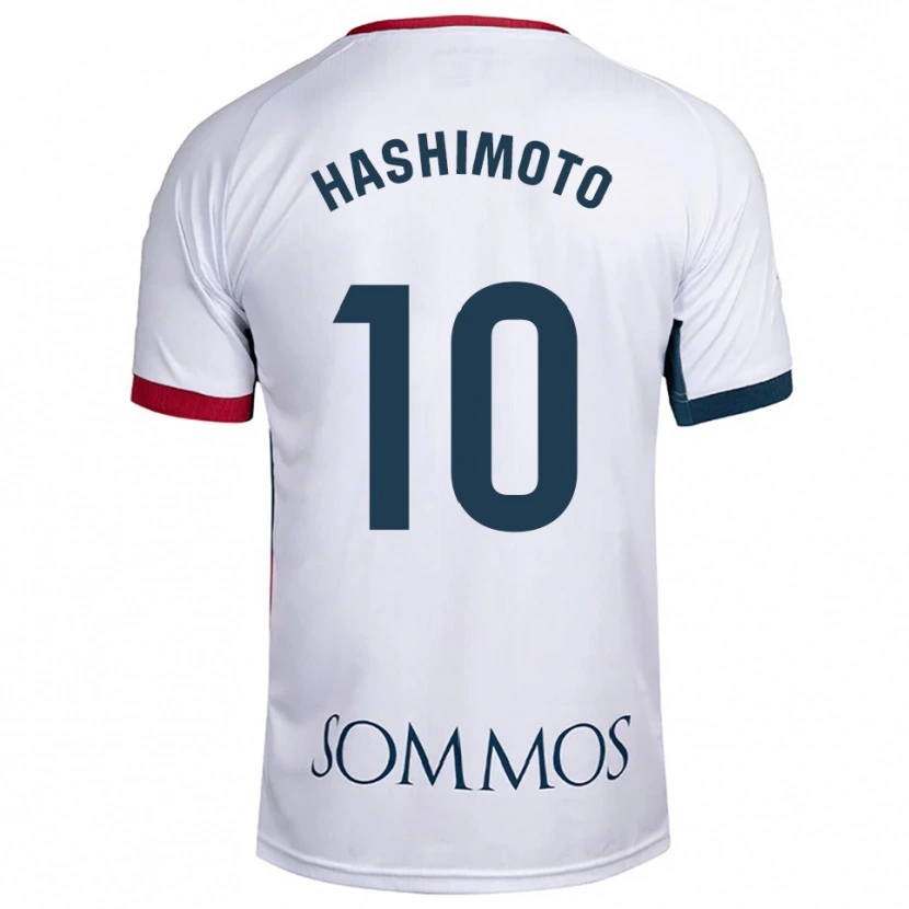 Danxen Kvinder Kento Hashimoto #10 Hvid Rød Udebane Spillertrøjer 2025/26 Trøje T-Shirt