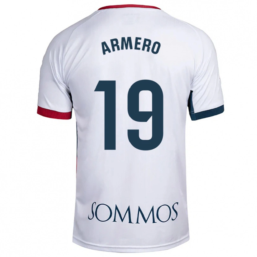 Danxen Kvinder Sergi Armero #19 Hvid Rød Udebane Spillertrøjer 2025/26 Trøje T-Shirt