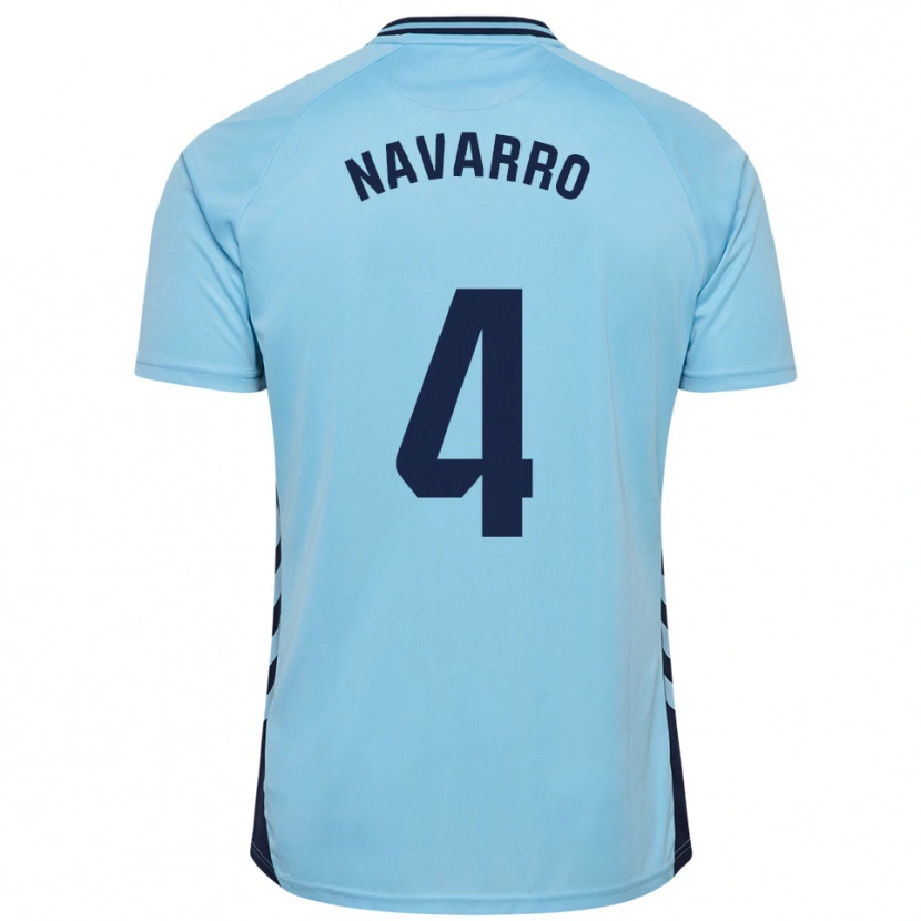 Danxen Kvinder Carlos Navarro #4 Himmelblå Udebane Spillertrøjer 2025/26 Trøje T-Shirt