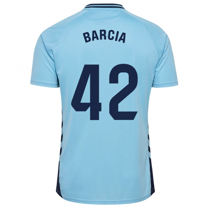Danxen Kvinder Sergio Barcia #42 Himmelblå Udebane Spillertrøjer 2025/26 Trøje T-Shirt