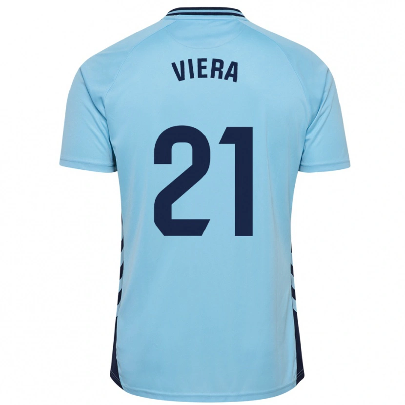 Danxen Kvinder Jonathan Viera #21 Himmelblå Udebane Spillertrøjer 2025/26 Trøje T-Shirt