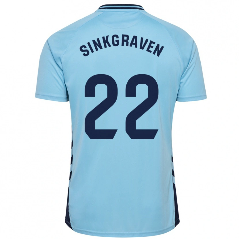 Danxen Kvinder Daley Sinkgraven #22 Himmelblå Udebane Spillertrøjer 2025/26 Trøje T-Shirt
