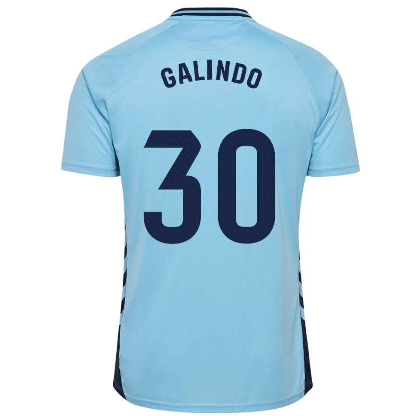 Danxen Kvinder Cristian Galindo #30 Himmelblå Udebane Spillertrøjer 2025/26 Trøje T-Shirt